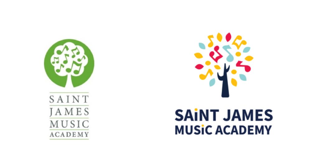 Saint James Music Academy Old New Logo